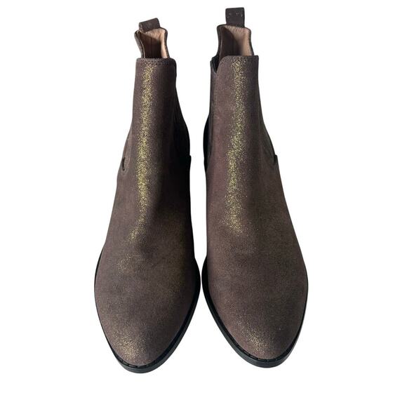 Anthropologie Metallic Chelsea Boots Chocolate Size 8 - Picture 4 of 8